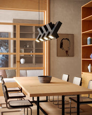 Domino 35" Linear Pendant in Black