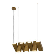 Domino 35" Linear Pendant in Vintage Brass