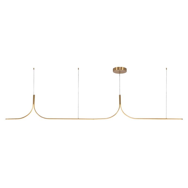 Thread 10-ft Linear Pendant in Brushed Gold (Universal Voltage and 0-10 Dimming)