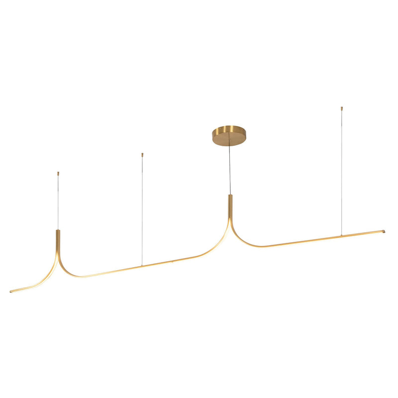 Thread 10-ft Linear Pendant in Brushed Gold (Universal Voltage and 0-10 Dimming)
