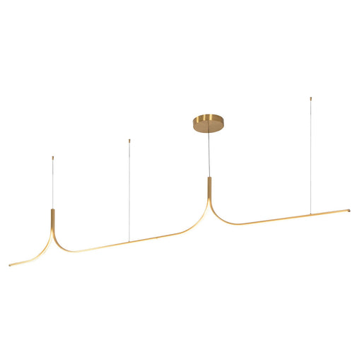 Thread 10-ft Linear Pendant in Brushed Gold (Universal Voltage and 0-10 Dimming)