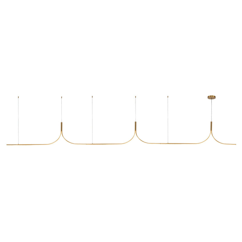 Thread 15-ft Linear Pendant in Brushed Gold (Universal Voltage 0-10 Dimming and Remote Driver)