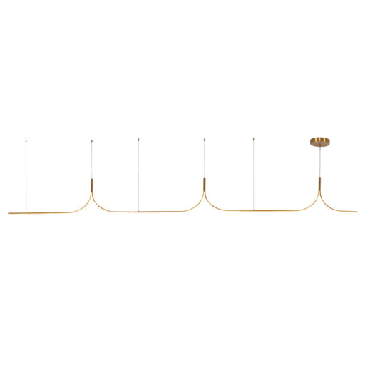 Thread 15-ft Linear Pendant in Brushed Gold (Universal Voltage and 0-10 Dimming)