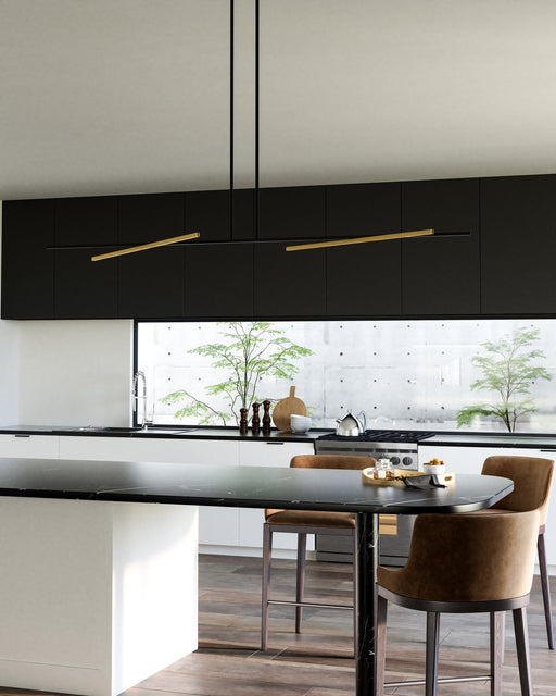 Shift 60" Linear Pendant in Brushed Gold