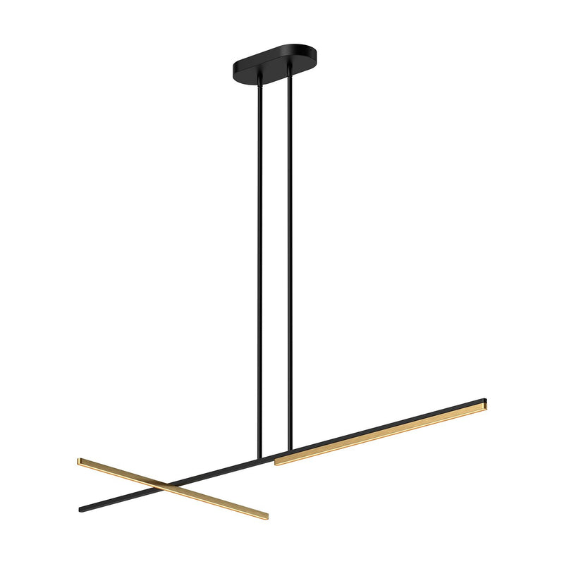 Shift 60" Linear Pendant in Black/Brushed Gold