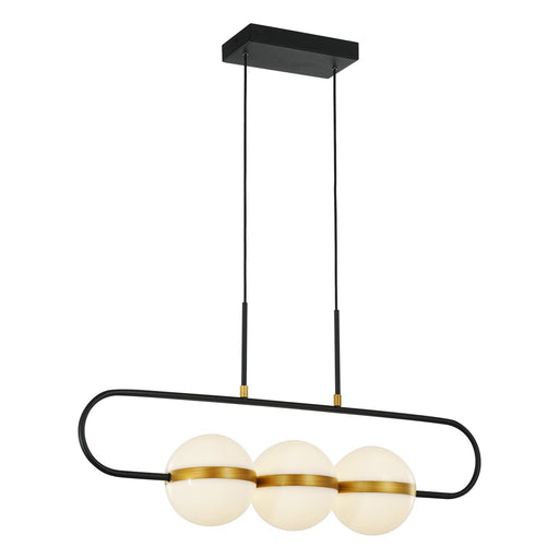 Tagliato 32" Linear Pendant in Matte Black/Brushed Gold