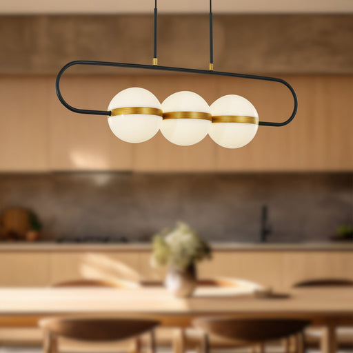 Tagliato 32" Linear Pendant in Matte Black/Brushed Gold