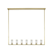 Revolve 47" 7-Light Linear Pendant in Clear Glass/Natural Brass