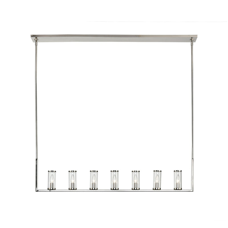 Revolve 47" 7-Light Linear Pendant in Clear Glass/Polished Nickel