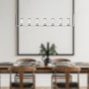 Revolve 47" 7-Light Linear Pendant in Clear Glass/Polished Nickel