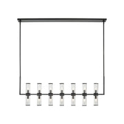Revolve 47" 14-Light Linear Pendant in Clear Glass/Urban Bronze