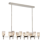 Lucian 52" 10-Light Linear Pendant in Polished Nickel/Alabaster