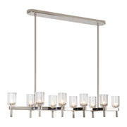 Lucian 52" 10-Light Linear Pendant in Clear Crystal/Polished Nickel