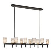 Lucian 52" 10-Light Linear Pendant in Urban Bronze/Alabaster