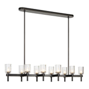 Lucian 52" 10-Light Linear Pendant in Clear Crystal/Urban Bronze