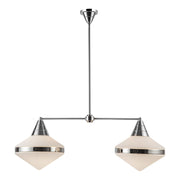 Willard 41" 2-Light Linear Pendant in Polished Nickel/Opal Matte Glass