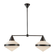 Willard 41" 2-Light Linear Pendant in Urban Bronze/Opal Matte Glass