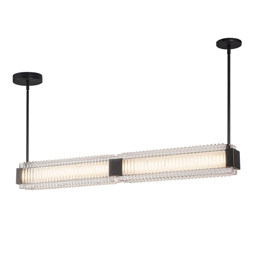 Alai 47" LED Linear Pendant in Urban Bronze/Ribbed Glass