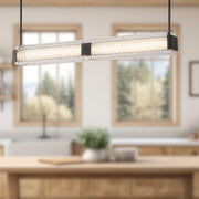 Alai 47" LED Linear Pendant in Urban Bronze/Ribbed Glass