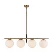 Zuri 37" 4-Light Linear Pendant in Brushed Gold/Opal Glass