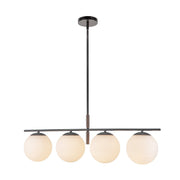 Zuri 37" 4-Light Linear Pendant in Matte Black/Opal Glass