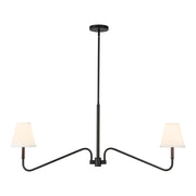 Sloan 42" 2-Light Linear Chandelier in Matte Black//White Linen