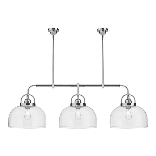 Lancaster 55" 3-Light Linear Pendant in Chrome
