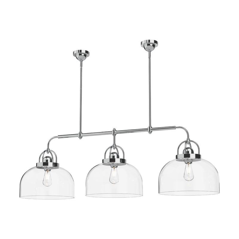 Lancaster 55" 3-Light Linear Pendant in Chrome