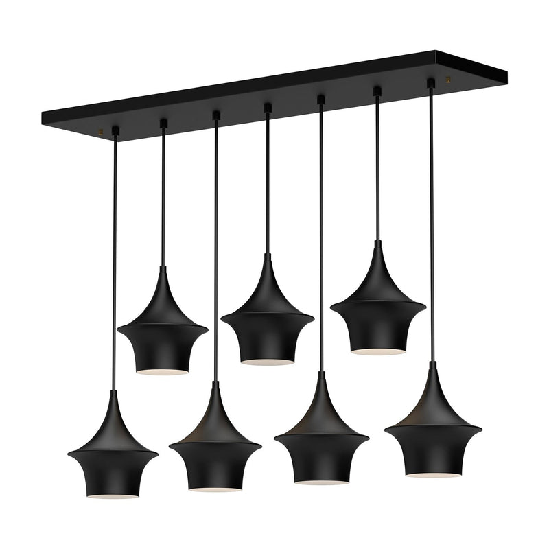 Emiko 36" 7-Light Linear Pendant in Matte Black