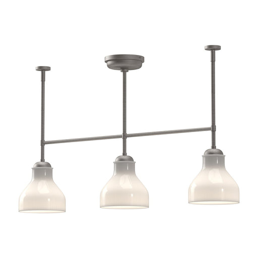 Westlake 34" 3-Light Linear Pendant in Brushed Nickel/Glossy Opal Glass
