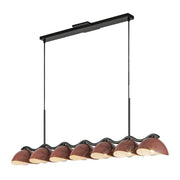 Atlas 42" 7-Light Linear Pendant in Black/Burgundy