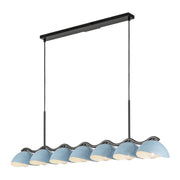 Atlas 42" 7-Light Linear Pendant in Black/Cerulean