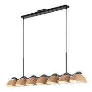 Atlas 42" 7-Light Linear Pendant in Black/Peach