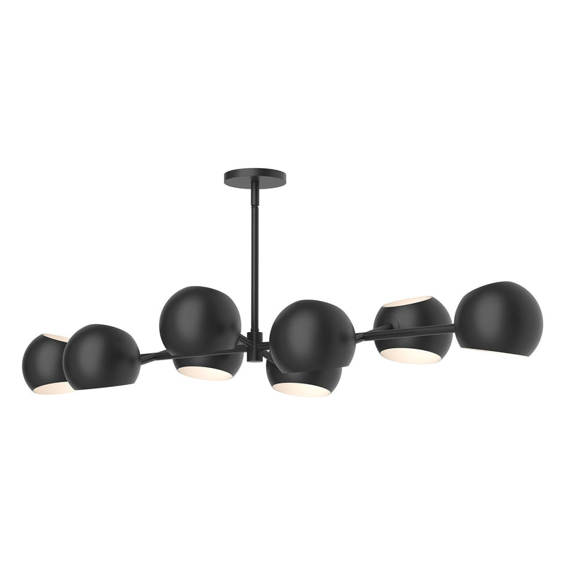 Willow 48" 8-Light Metal Shade Linear Chandelier in Matte Black