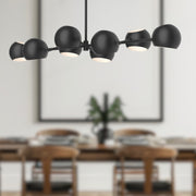 Willow 48" 8-Light Metal Shade Linear Chandelier in Matte Black