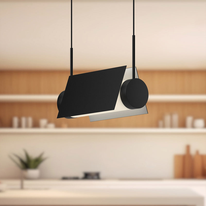 Phoenix 9" Linear Pendant in Black/White