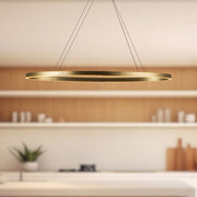 Ovale 40" Linear Pendant in Brushed Gold