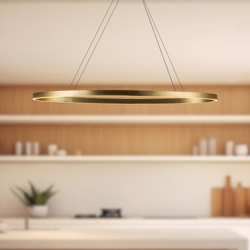 Ovale 40" Linear Pendant in Brushed Gold