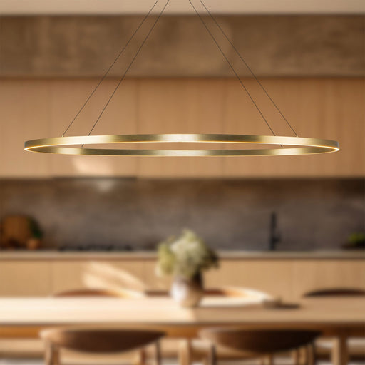 Ovale 53" Linear Pendant in Brushed Gold