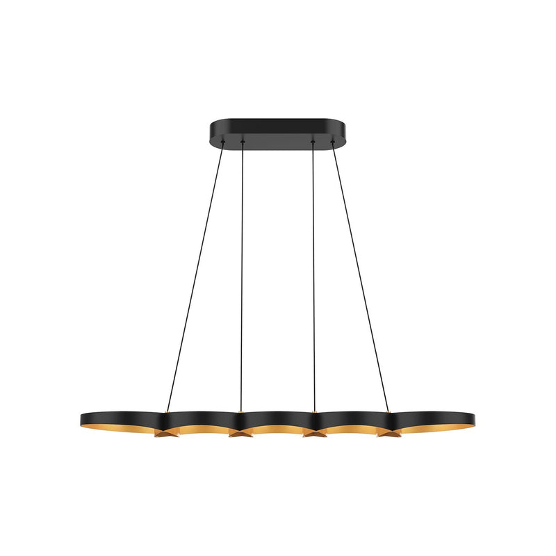 Maestro 38" Linear Pendant in Black/Gold