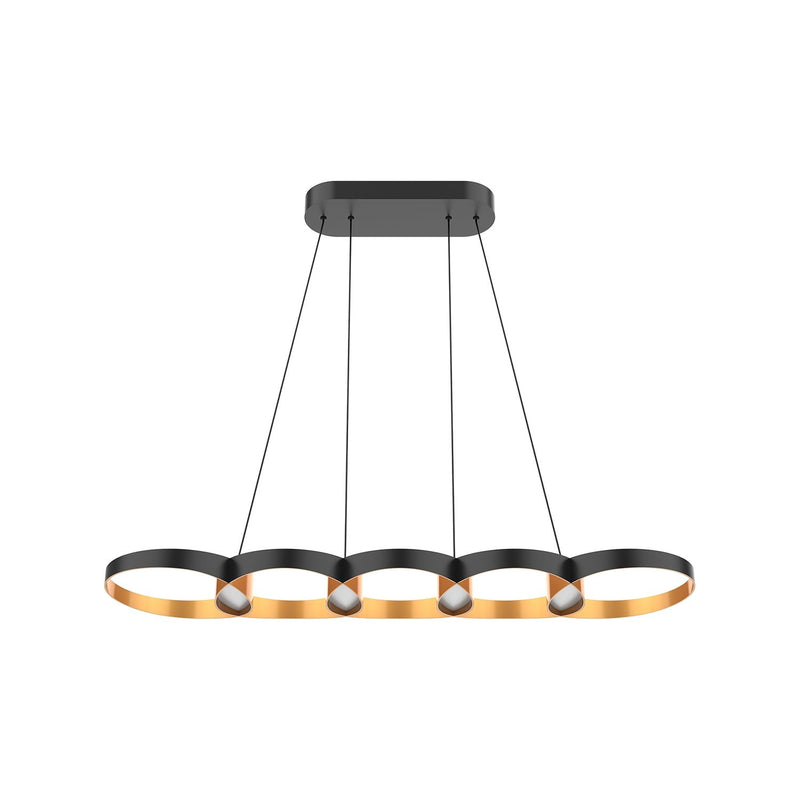 Maestro 38" Linear Pendant in Black/Gold