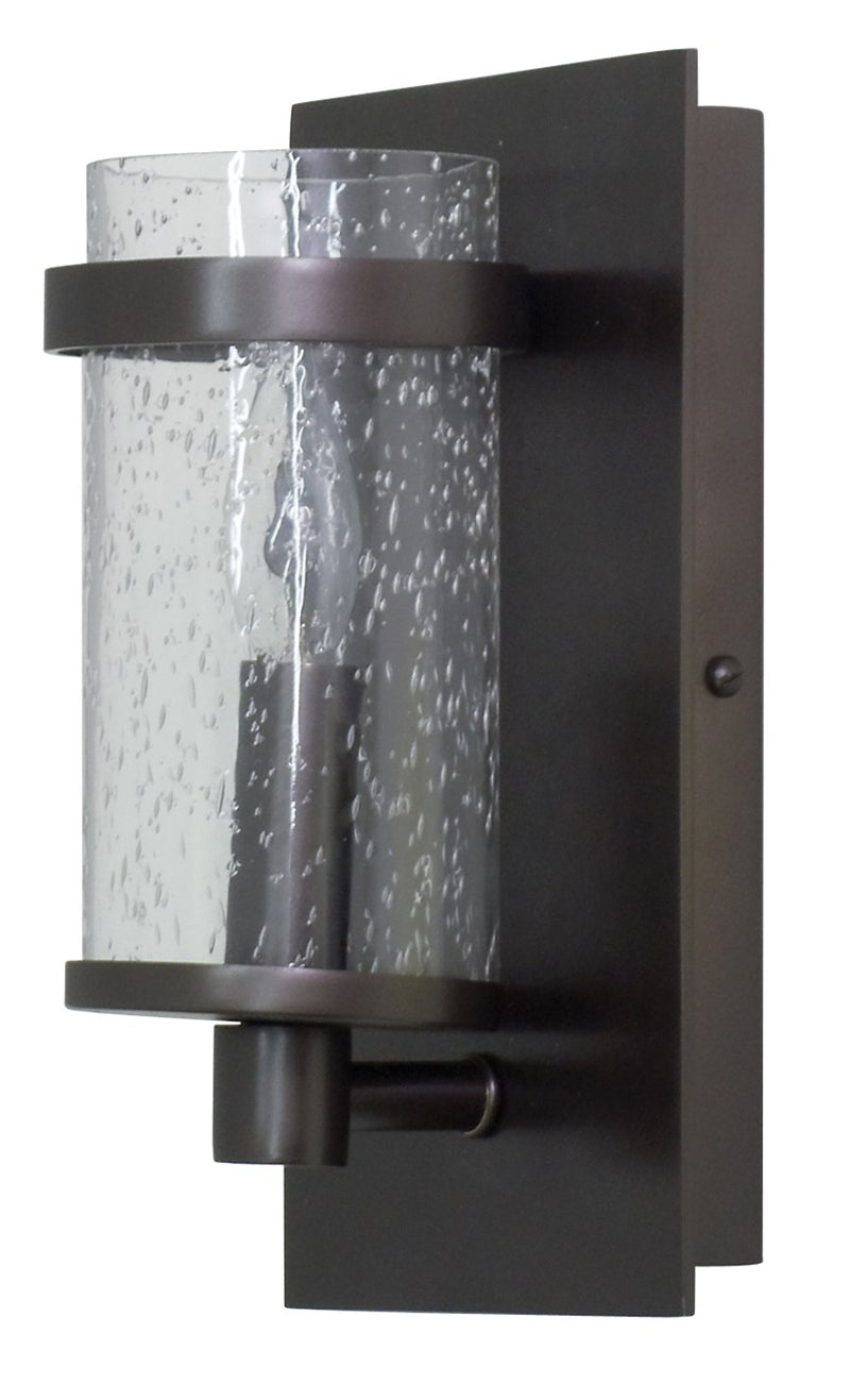 Lake Shore Seeded Glass Wall Sconce in Mahogany Bronze