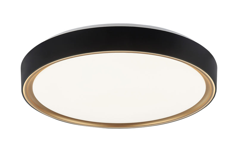 Alamus 19" Flush Mount in Black / Gold