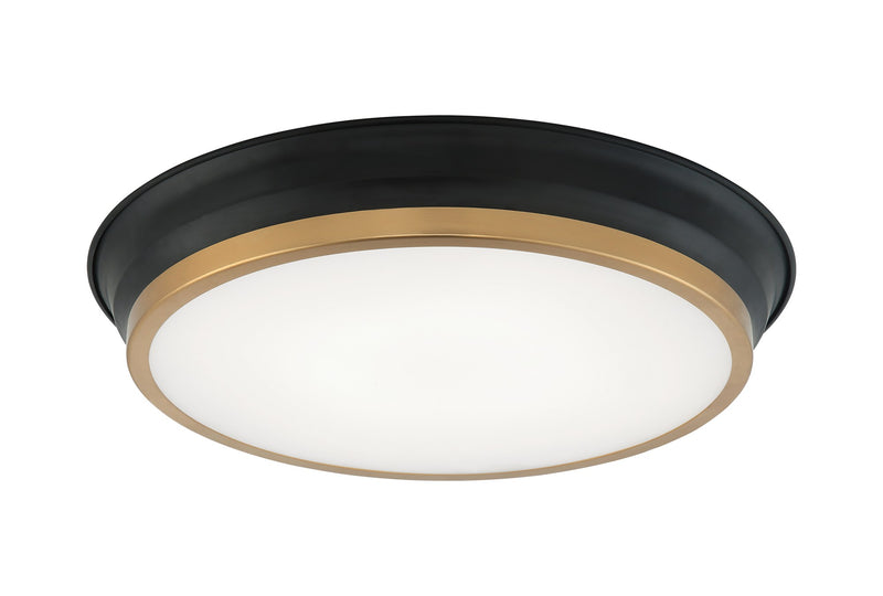Jaxx 15" Flush Mount in Black / Aged Gold Brass