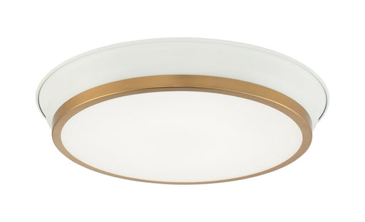 Jaxx 15" Flush Mount in White / Aged Gold Brass