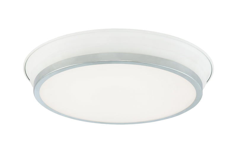 Jaxx 15" Flush Mount in White / Chrome