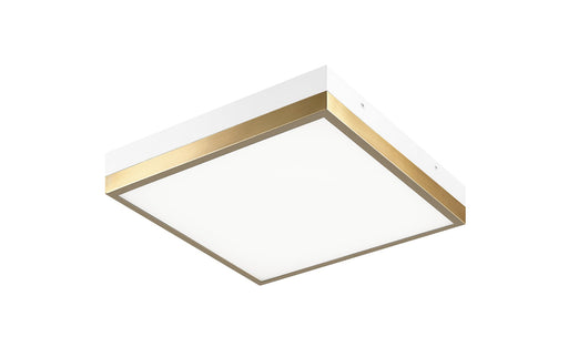Tux 11" LED Flush Mount in White / Aged Gold Brass
