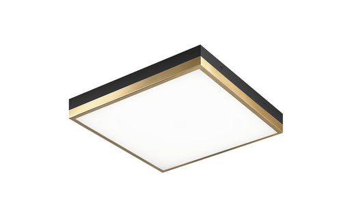 Tux 14" LED Flush Mount in Black / Aged Gold Brass