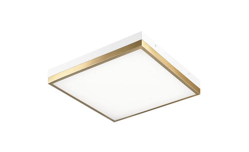 Tux 14" LED Flush Mount in White / Aged Gold Brass