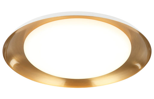 Lalonde 15" LED Flush Mount in White / Aged Gold Brass
